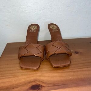 Vince Camuto Brown Leather Mules